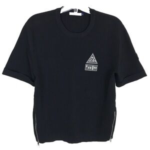 Kilo+Meters Crew Neck Short Sleeve Heavyweight Knit Side Zippers Modern